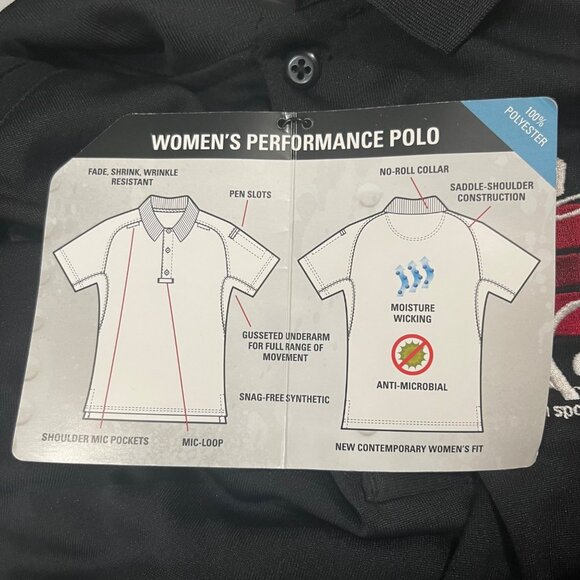 5.11 Tactical Performance Polo Womens Black Short Sleeve 61165 WileyX Shirt Sz M - Picture 6 of 12